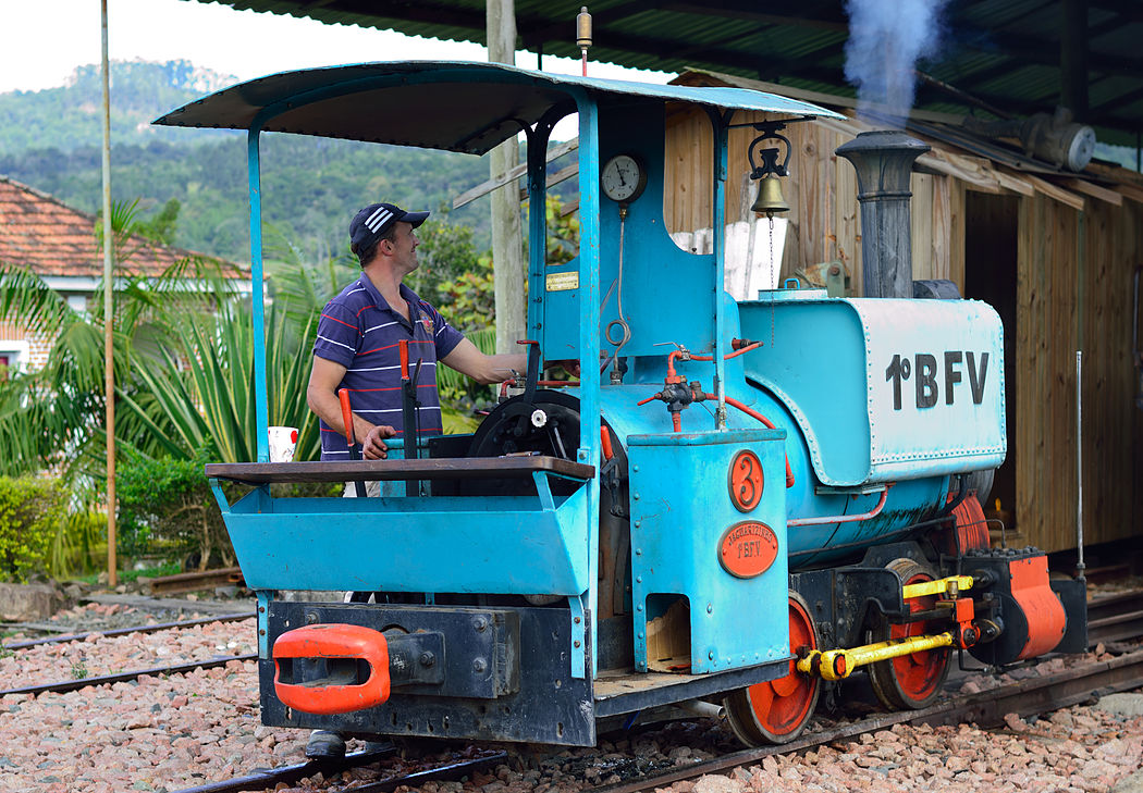 Figura 18: Locomotiva em manutenção na estação de Matador, Rio do Sul