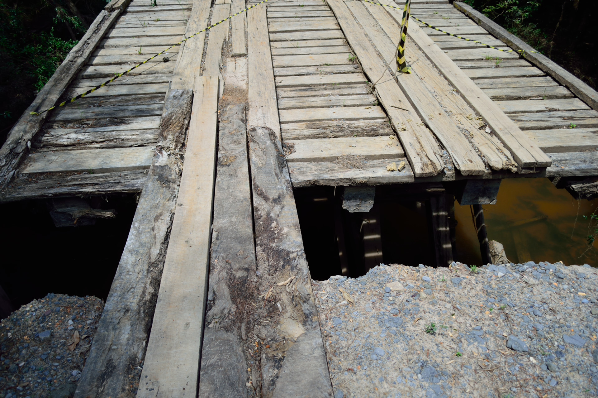 Figura 12: Ponte interditada na localidade de Canivete, Mafra/SC