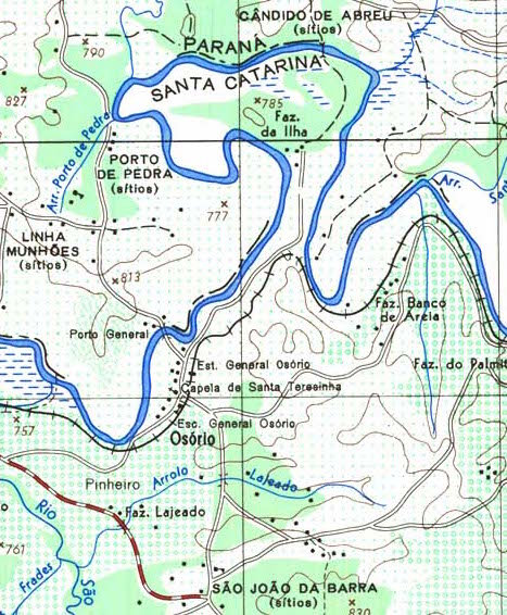 Figura 12: Mapa da região de Osório, Três Barras/SC