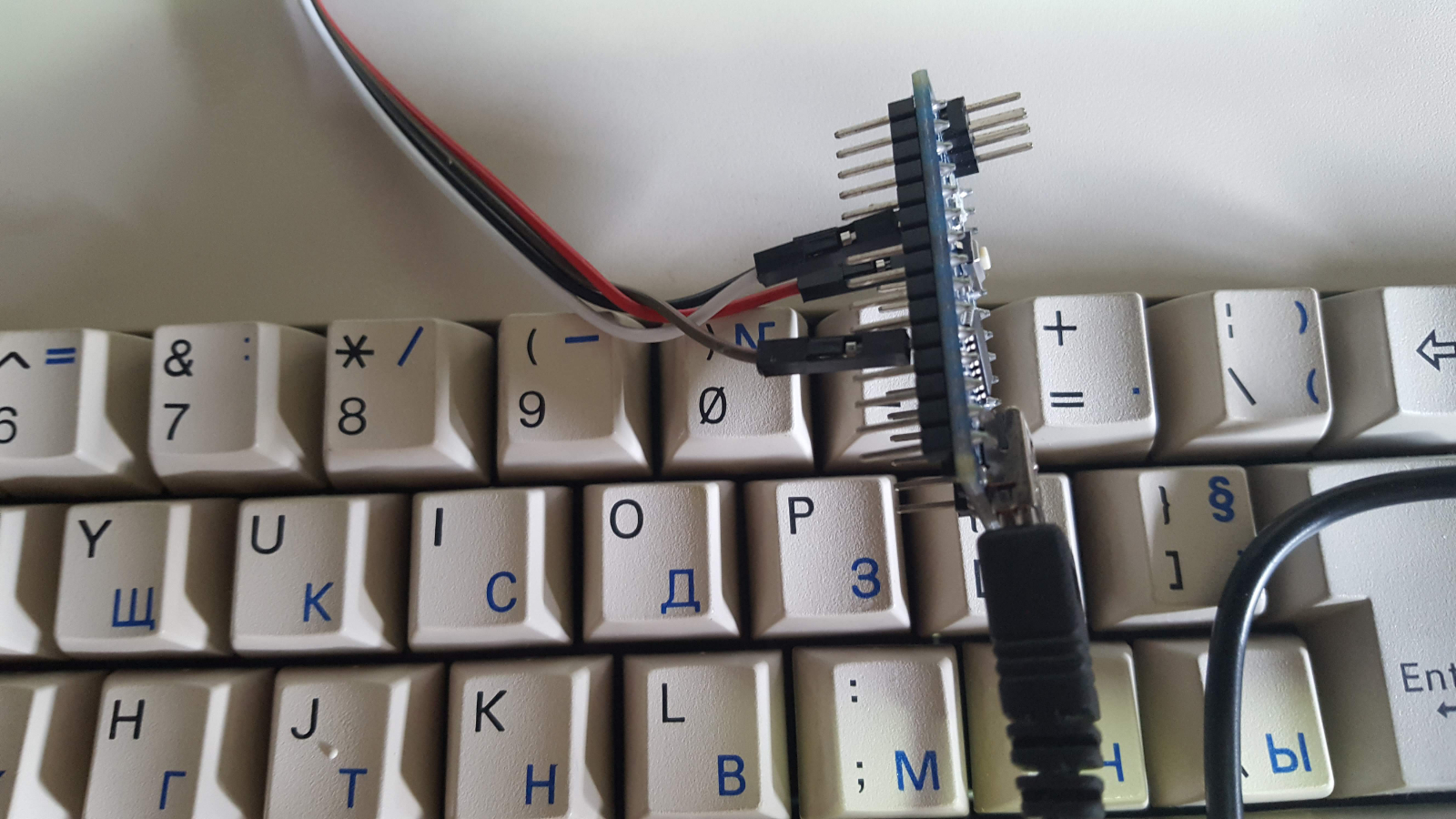 Figure 6: First keyboard test with Arduino Mega328